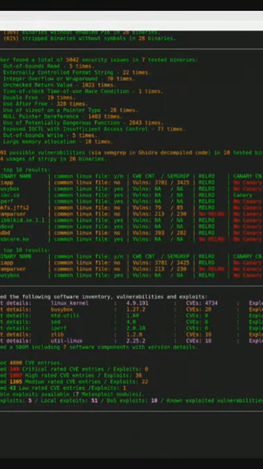 A 9:16 crop of a 16:9 stream frame: terminal text runs off both edges and the speaker is outside the frame.